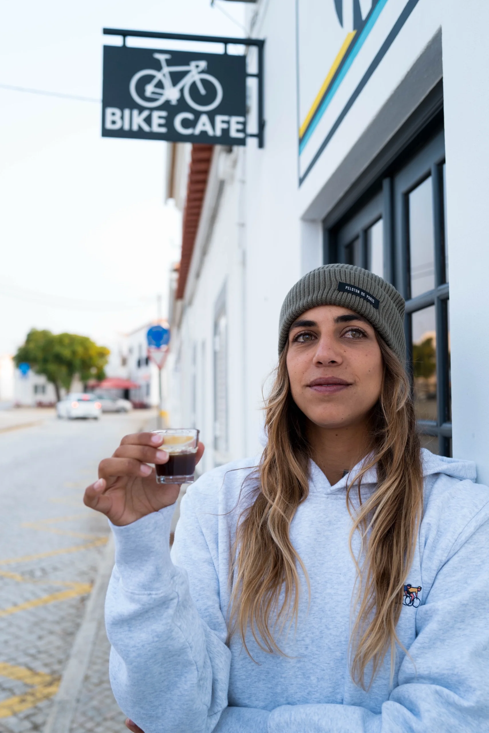 Kate, who runs the Musette bike café in Almádena, outside the shop