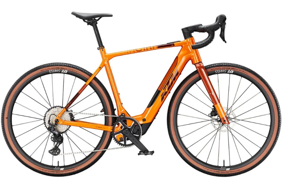 The KTM Macina Gravelator SX rental bike, side on